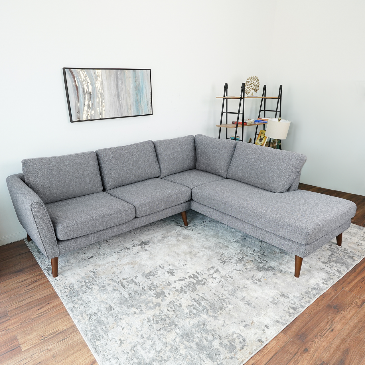 Benson Grey Sectional Sofa Right Facing Chaise