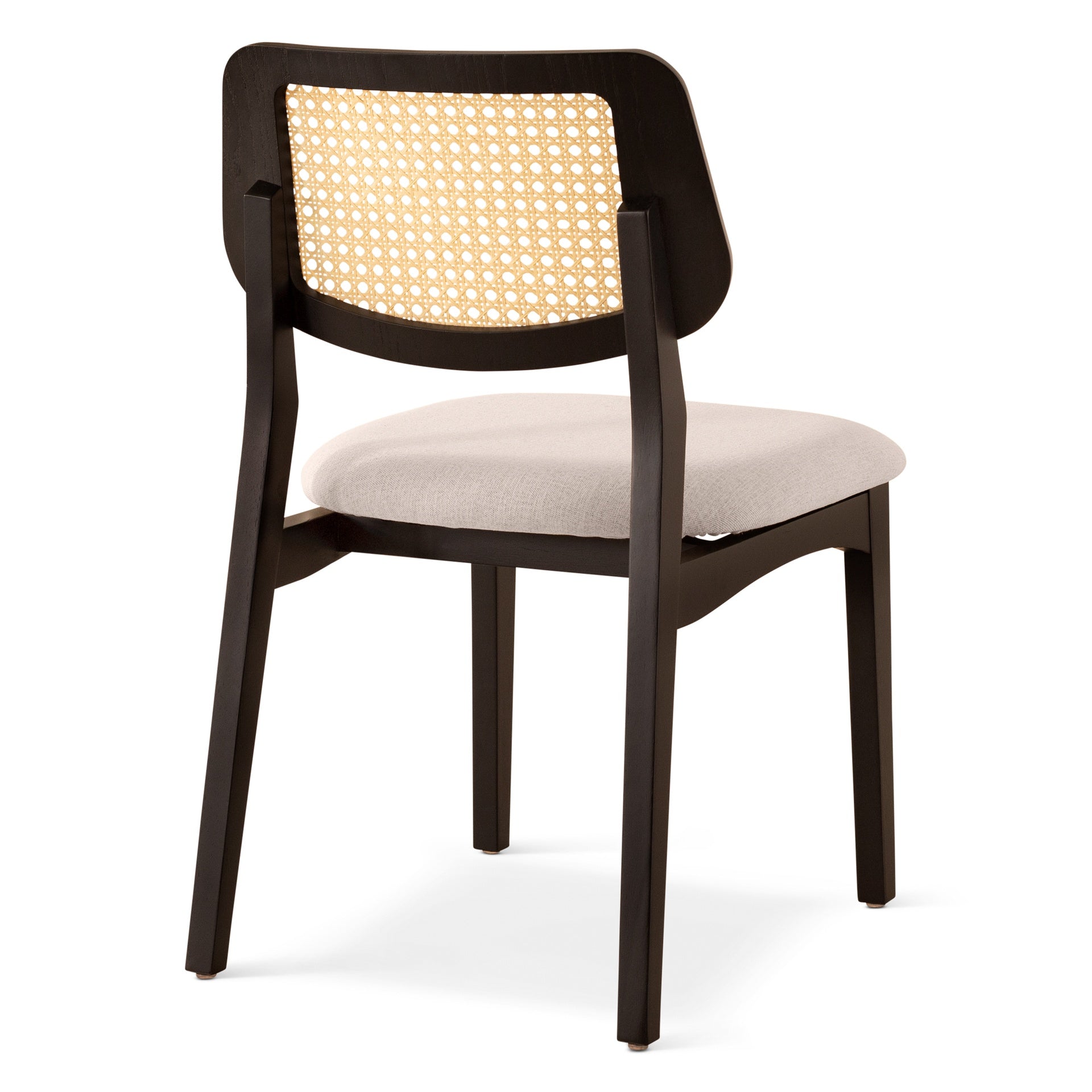 Modern Brazilian - Beth - Cane Side Chair - Medley Ivory Seat - Ebano Frame - Natural Cane Webbing by Urbia