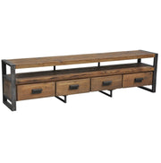 Rustic Industrial 4-Drawer Media Console