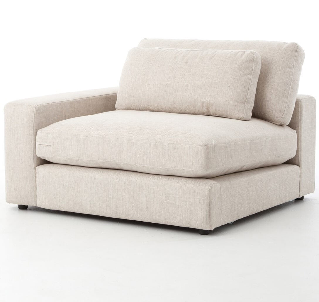 Bloor Contemporary Beige 5 Piece Corner Sectional Sofas 131"