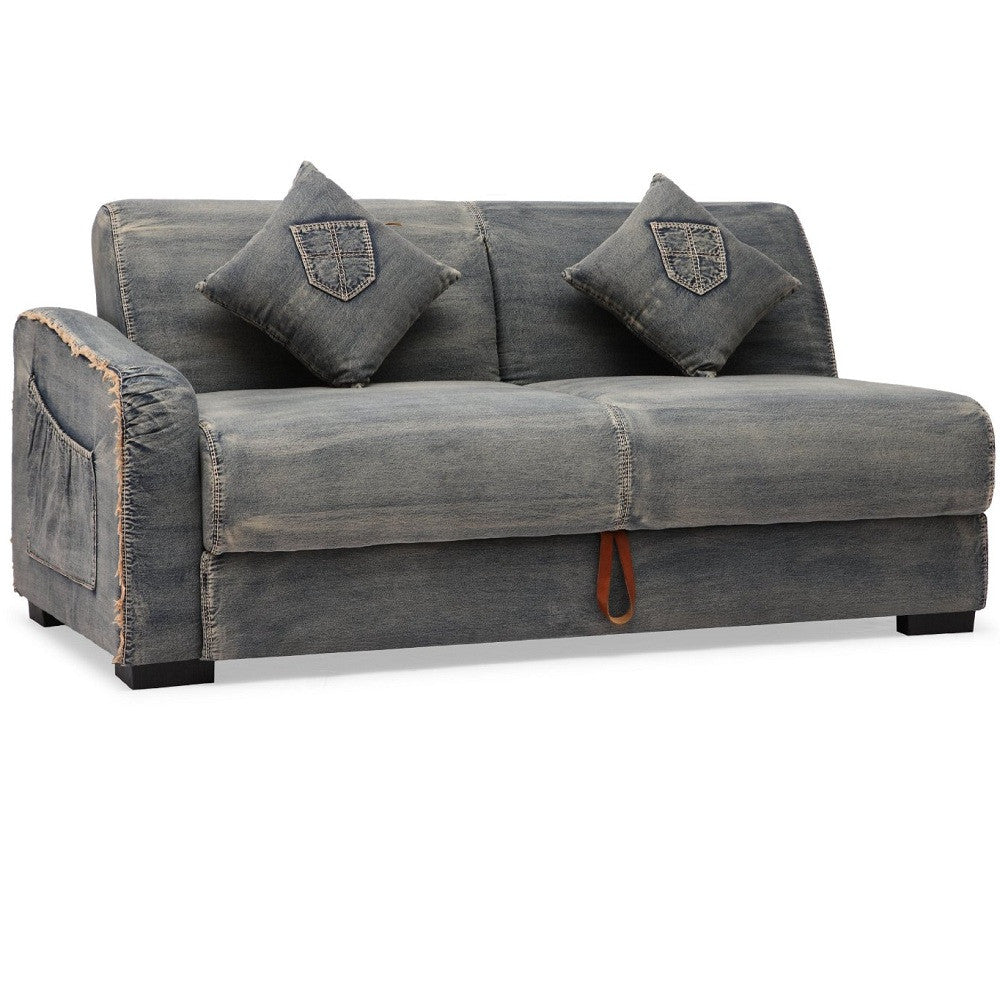 Colins Denim Sleeper Sectional Sofa