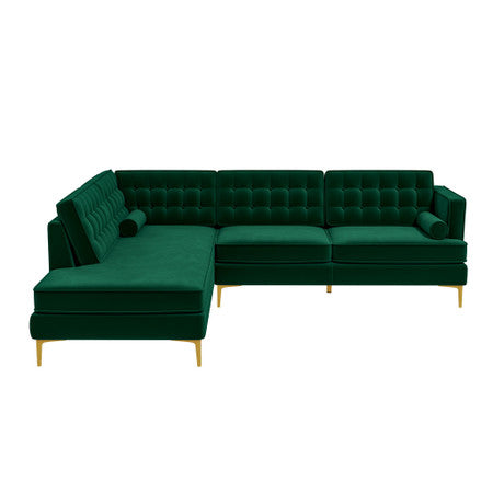 Brooke Green  Sectional Sofa Left Facing - 101"