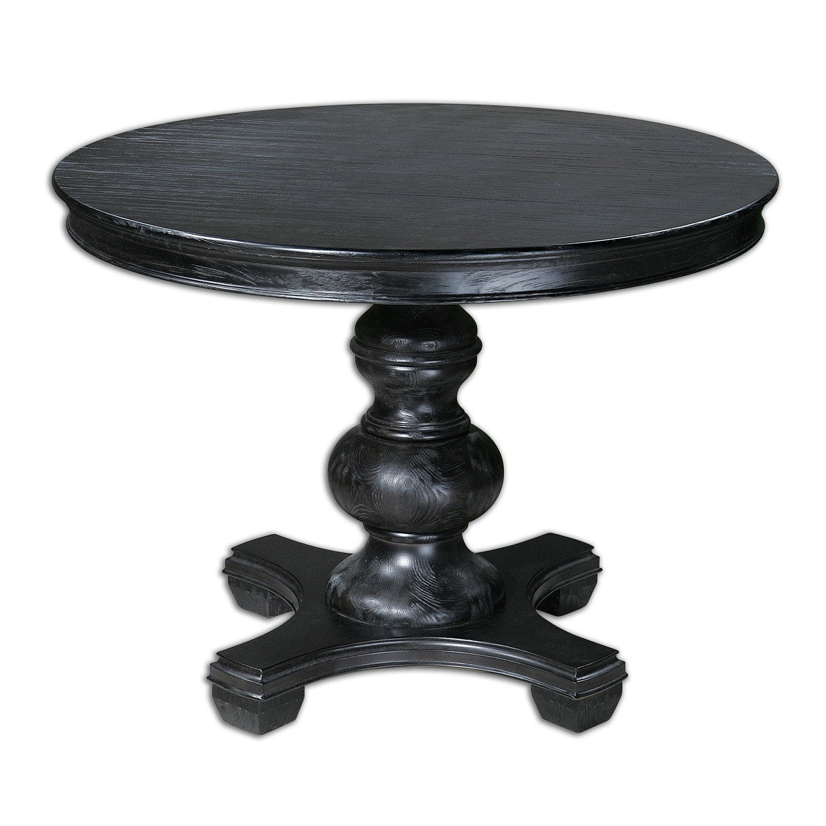 Brynmore round black pedestal dining table