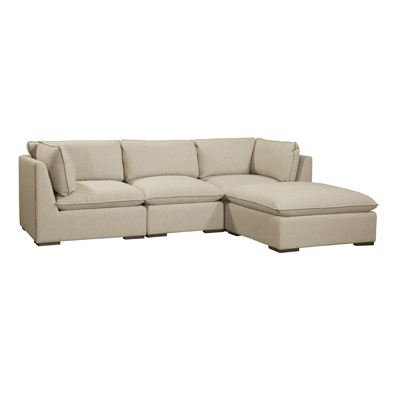 Burbank Sectional Chaise Version in Boucle Pebble (Performance Fabric)