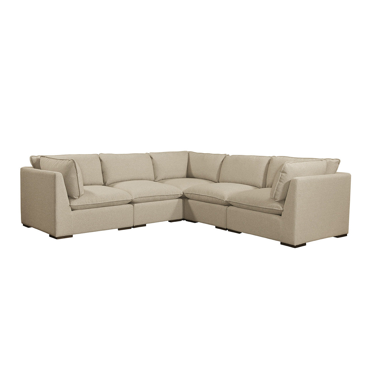 Burbank Ottoman in Boucle Pebble (Performance Fabric)