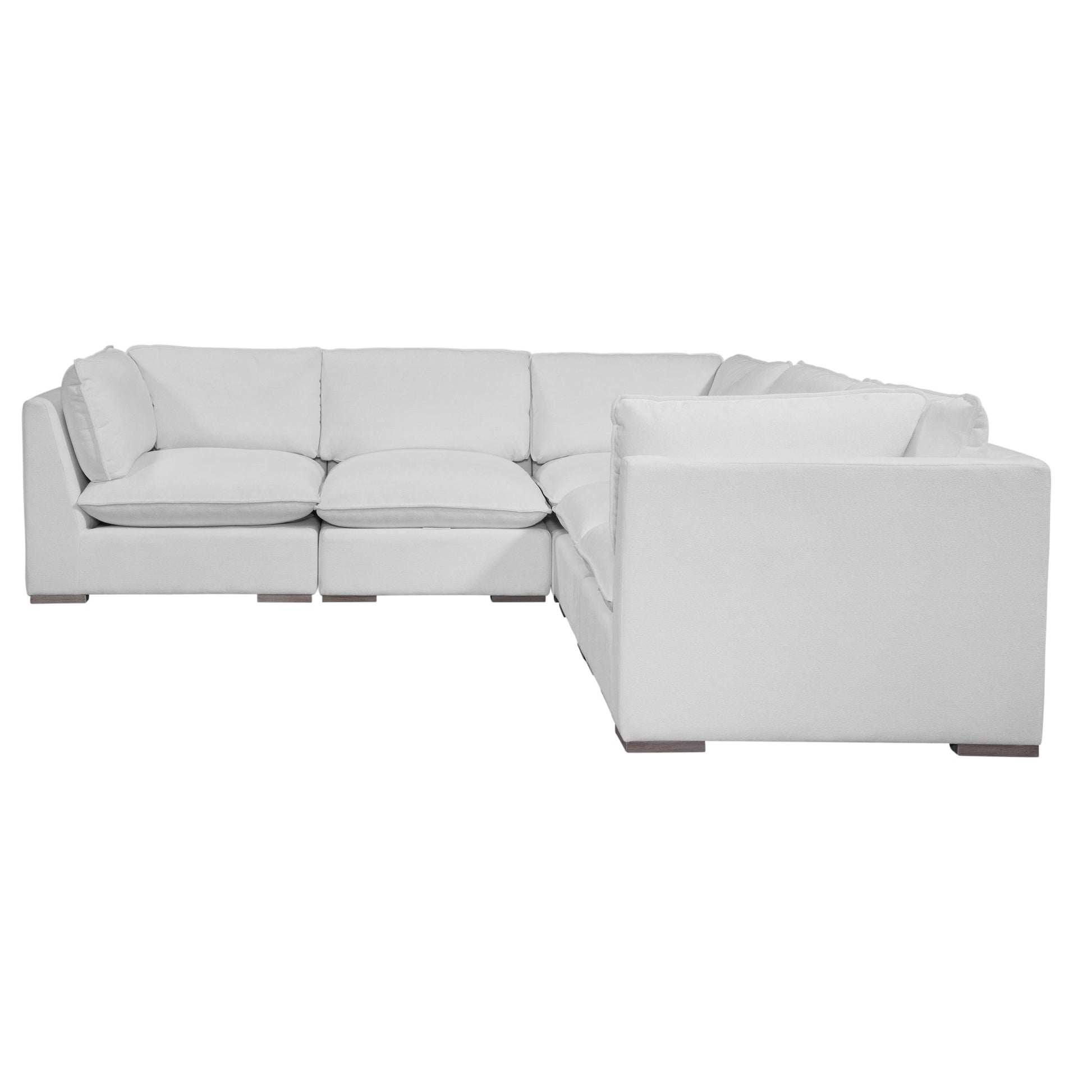 Burbank Sectional Square Version in Chloe Ice (Performance Fabric) 5pc As Shown