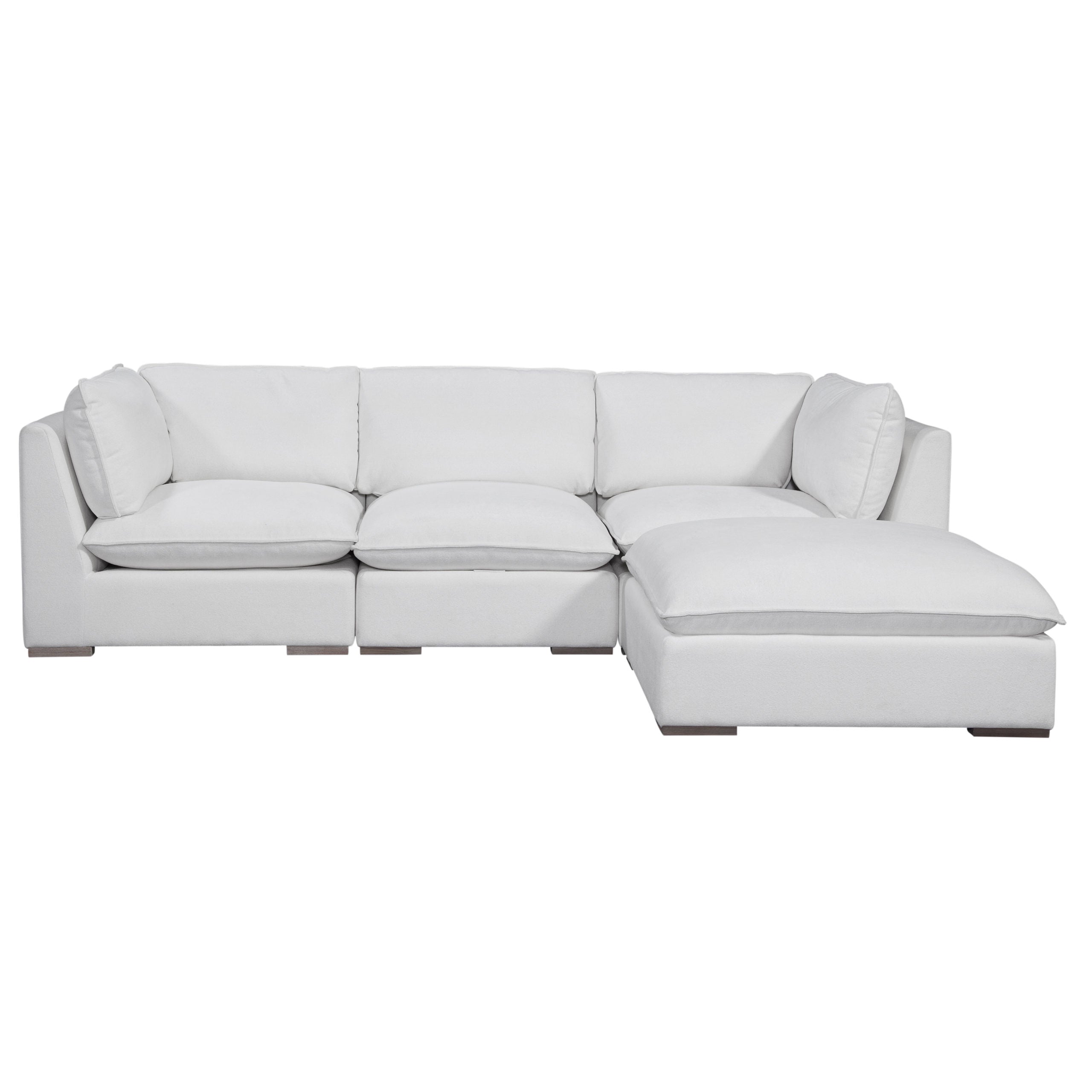 Burbank Sectional Chaise Version in Chloe Ice (Performance Fabric) 4pc As Shown