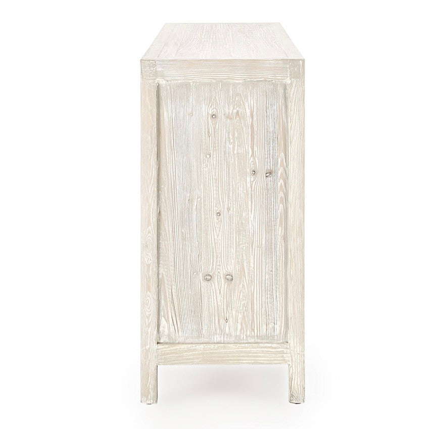 Astrid 4-Door Reclaimed Wood Sideboard in Vintage Cream 86"