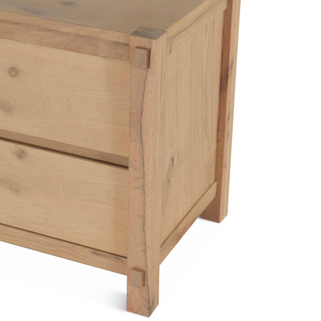 Flagstaff 2-Drawer Nightstand in Natural Distressed Oak 26"