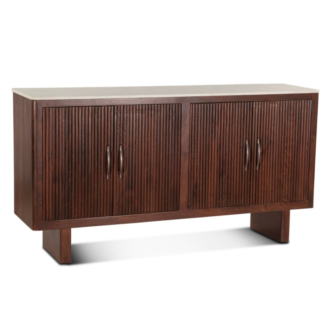 Iris Mango Wood and White Marble Sideboard 68"