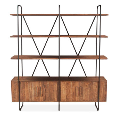 Valor 75" Bookshelf in Pecan Brown