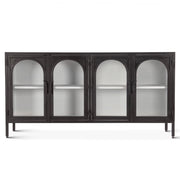 Penelope 63" Iron and Glass Sideboard Matte Black
