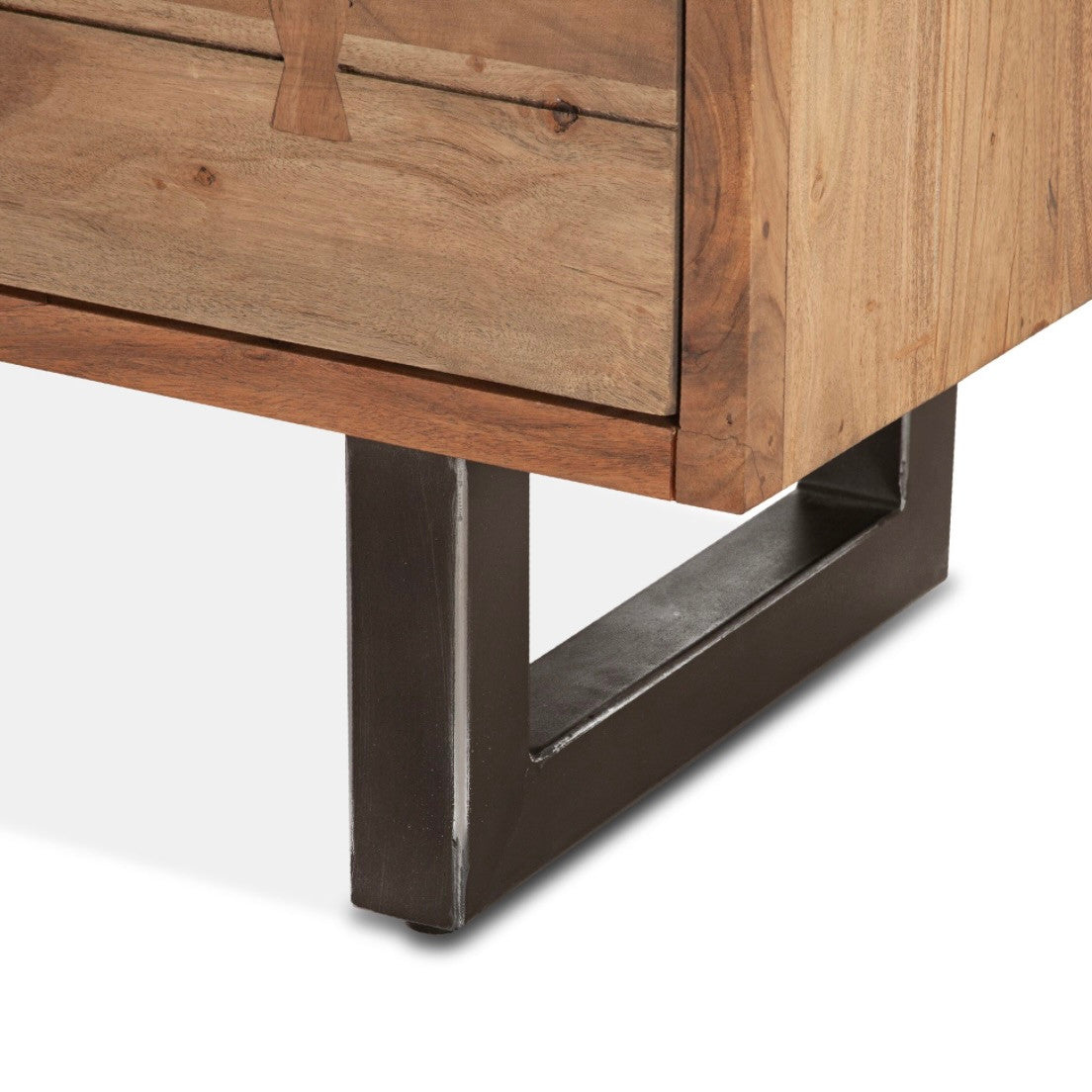 Live Edge Solid Wood & Iron 6-Drawer Dresser 58" - Smoked Acacia