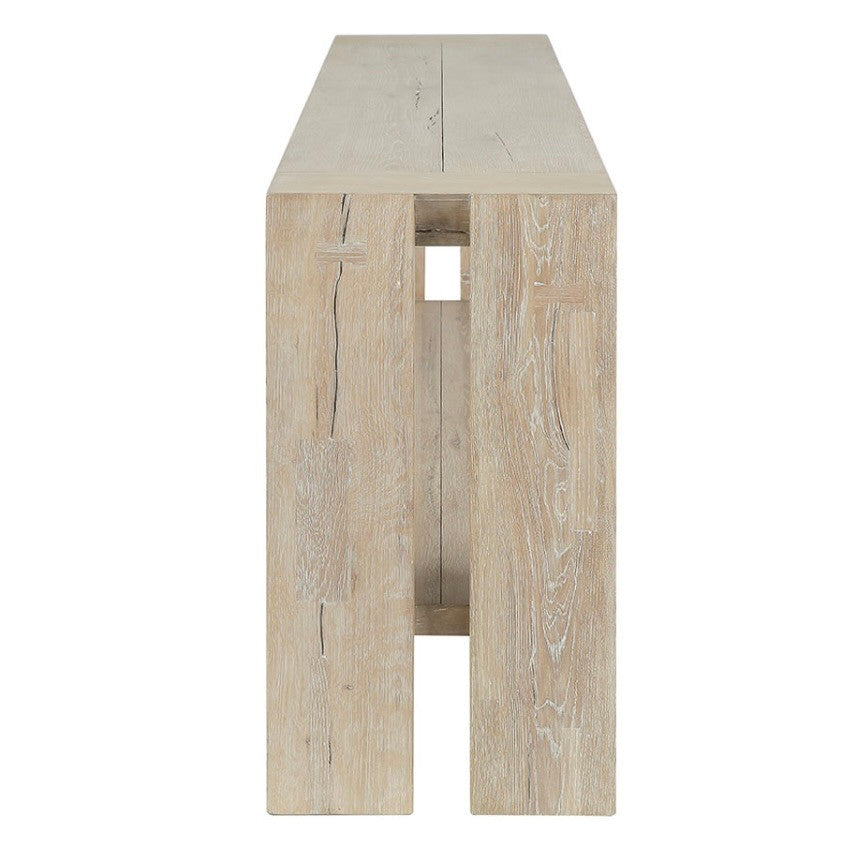 Troy Reclaimed Oak Console Table in Aged Cream 72"