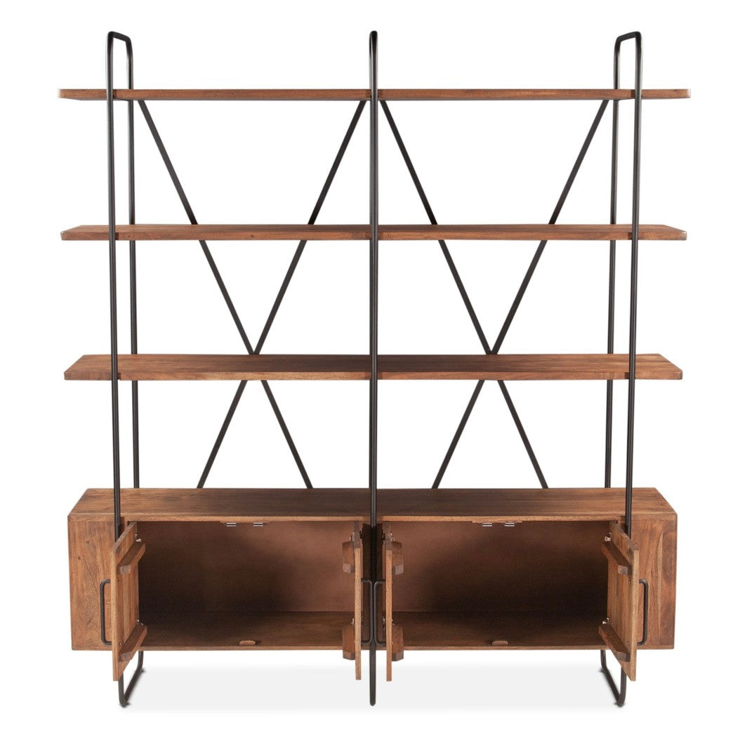 Valor 75" Bookshelf in Pecan Brown