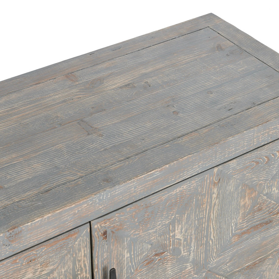 Spanish Farmhouse Reclaimed Wood 4 Door Sideboard 103" in Antique Blue