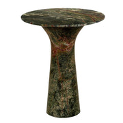 Breton 18" Tall Side Table in Green Bidasar Marble