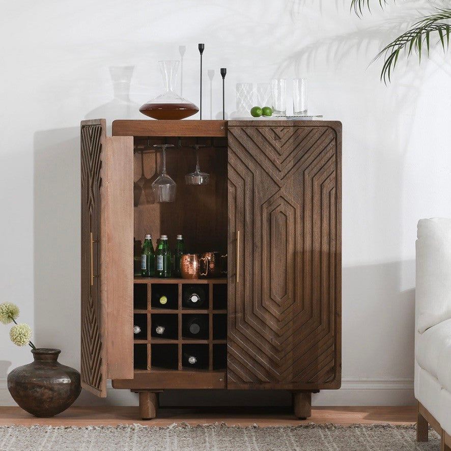 Holmes Solid Wood Bar Cabinet 36"