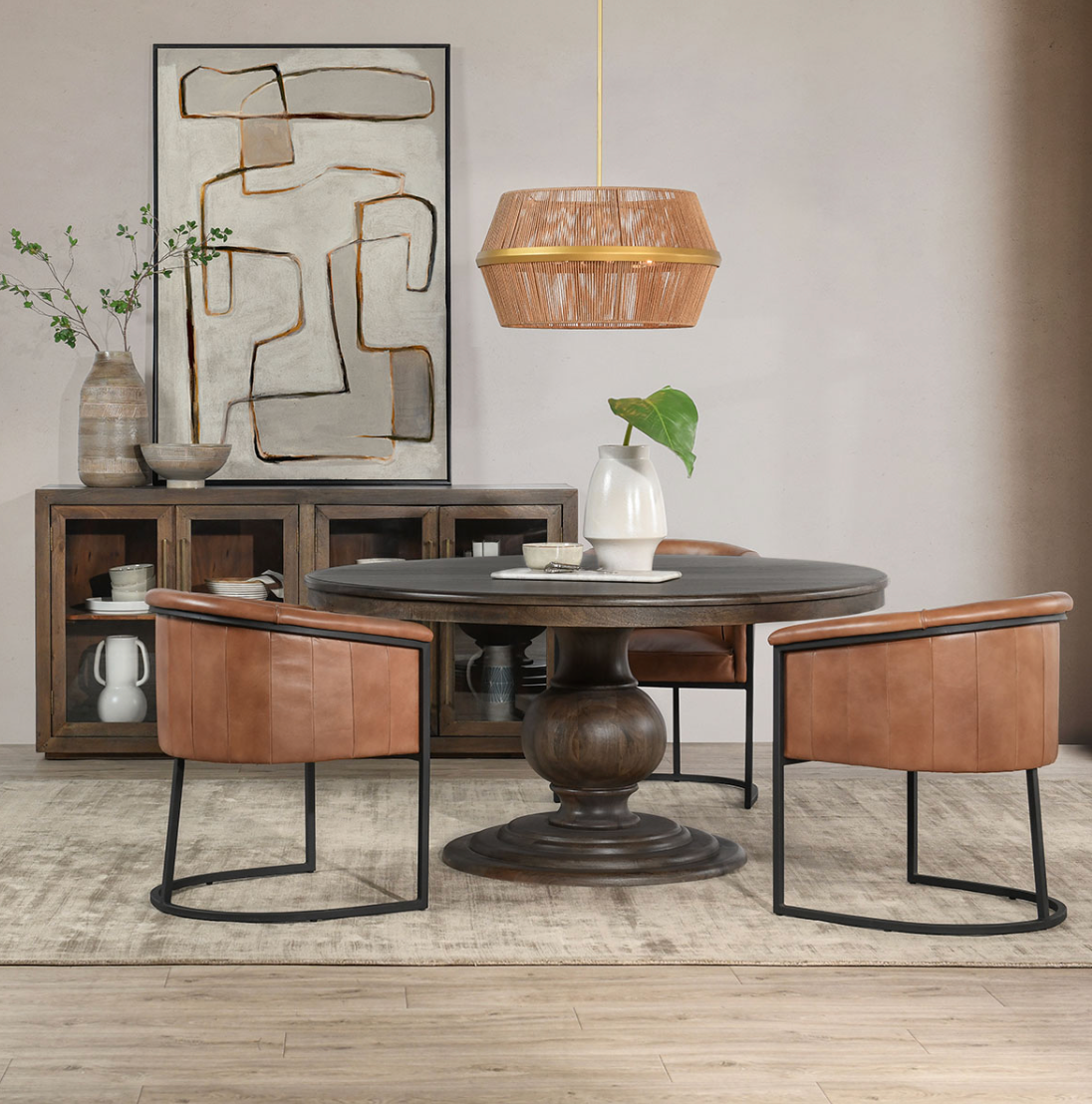 Amsterdam 60" Round Pedestal Dining Table