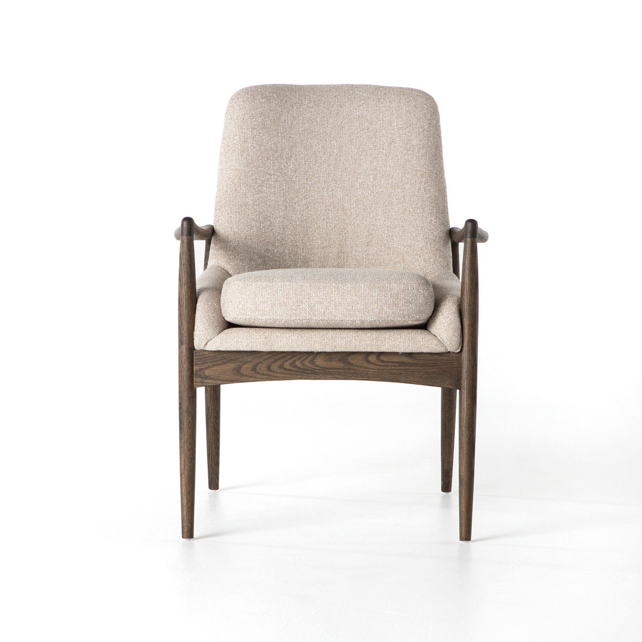 Braden Mid-Century Modern Upholstered Dining Arm Chair