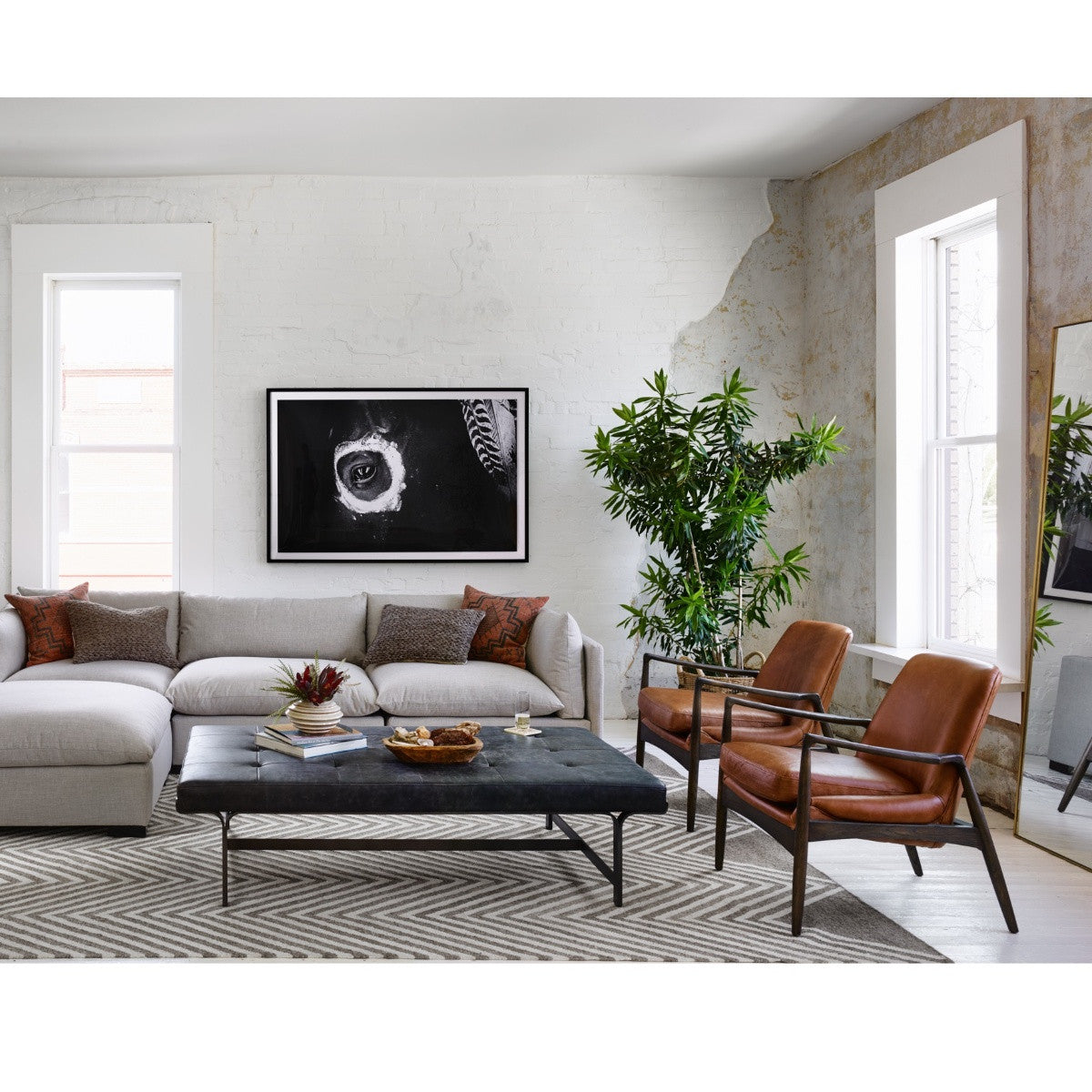 Braden Mid-Century Brandy Tan Leather Club Chair | Zin Home