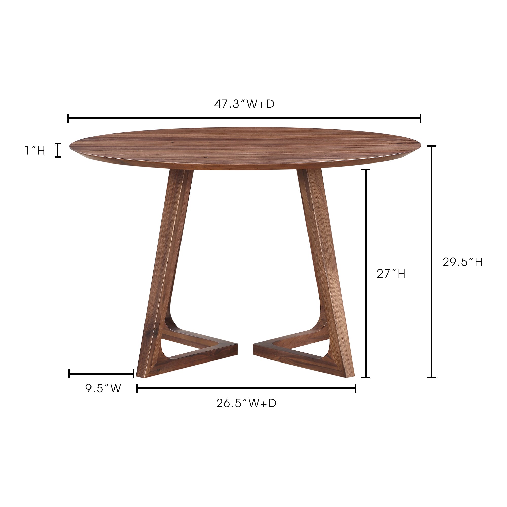 Godenza Round Dining Table Walnut by Moe's Home Collection - view 5