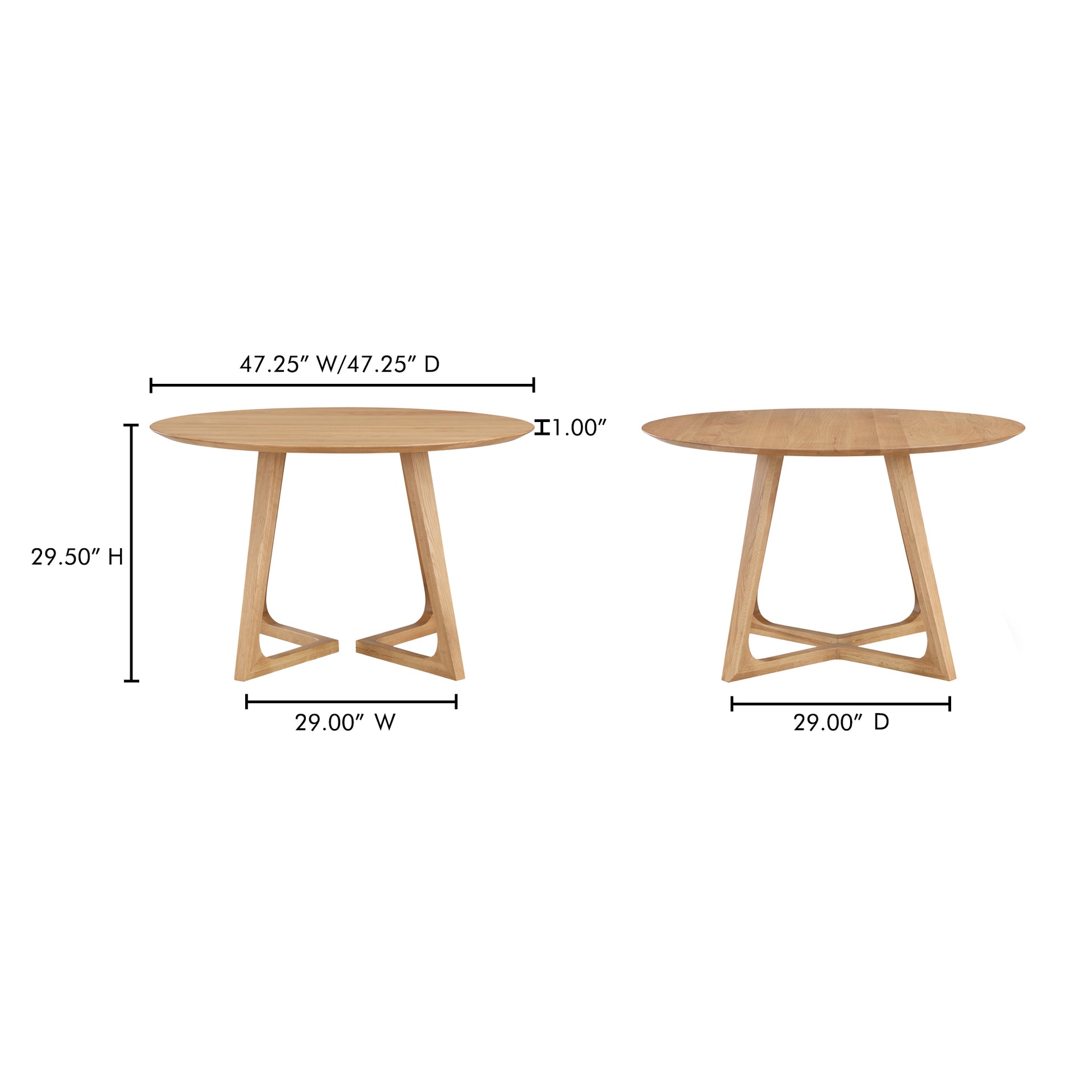 Godenza Round Dining Table Natural Oak by Moe's Home Collection - view 5