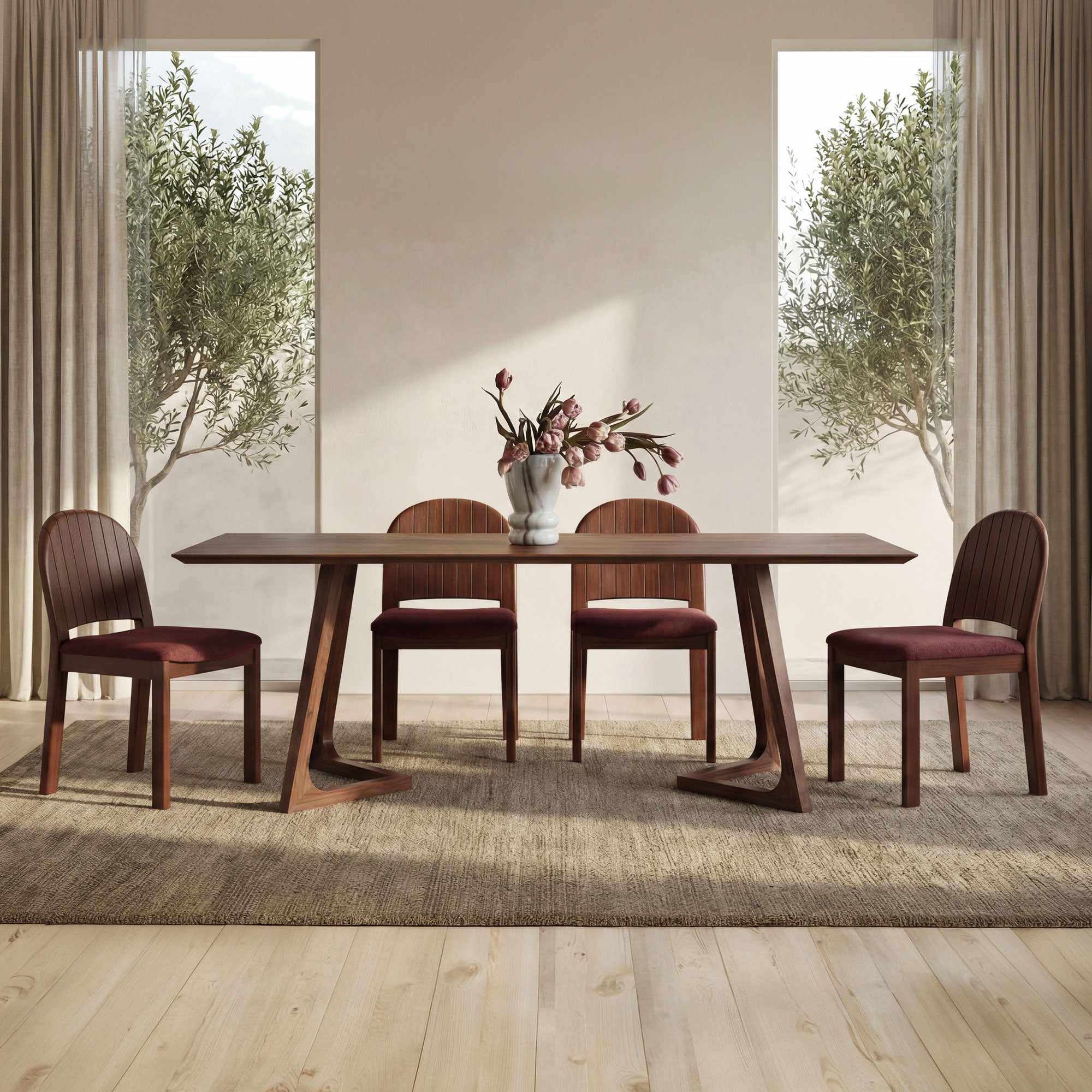 Godenza Rectangular Dining Table Walnut by Moe's Home Collection - view 4
