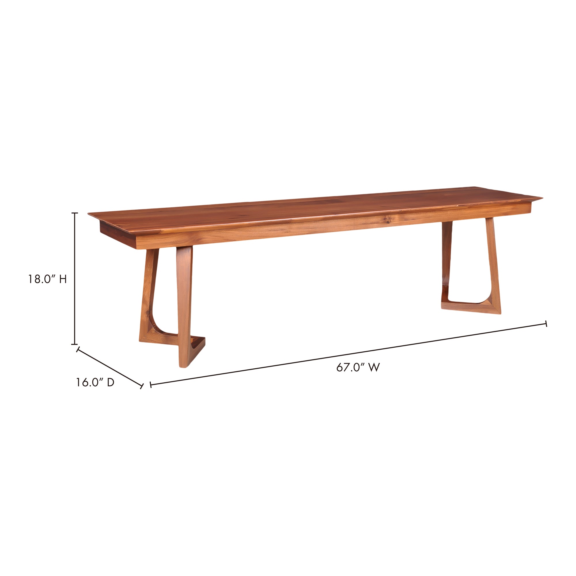 Godenza Bench Brown by Moe's Home Collection - view 4
