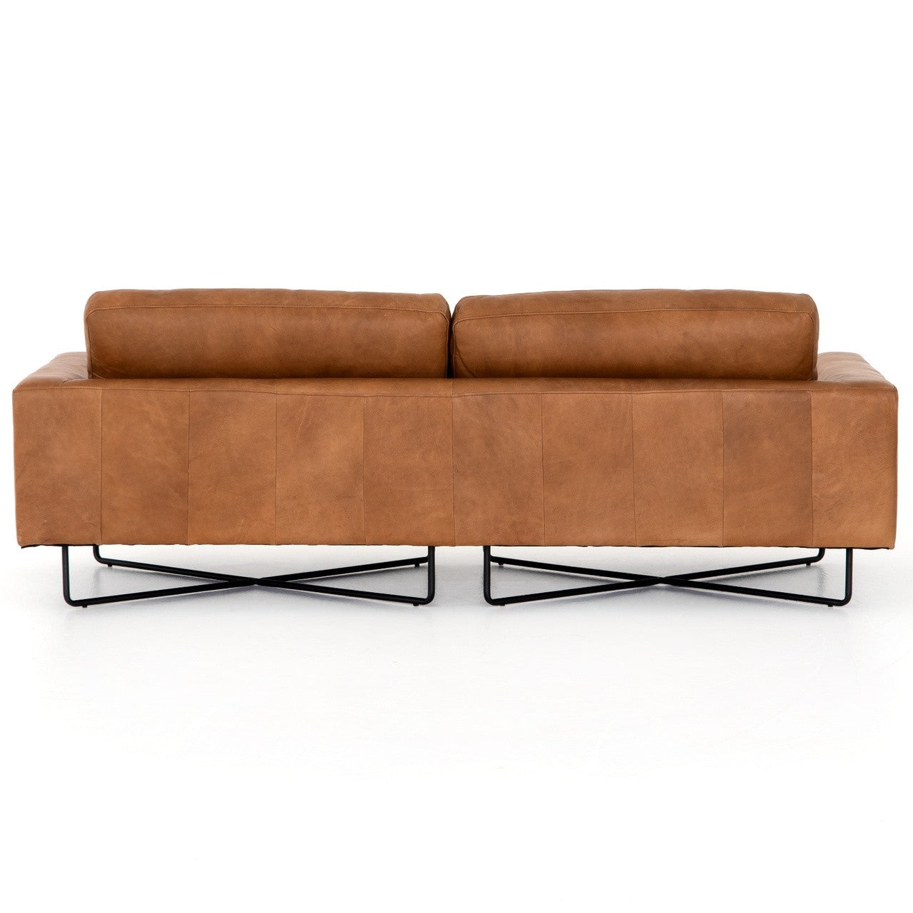 MILLER SOFA-80" Distressed Black, Patina Copper