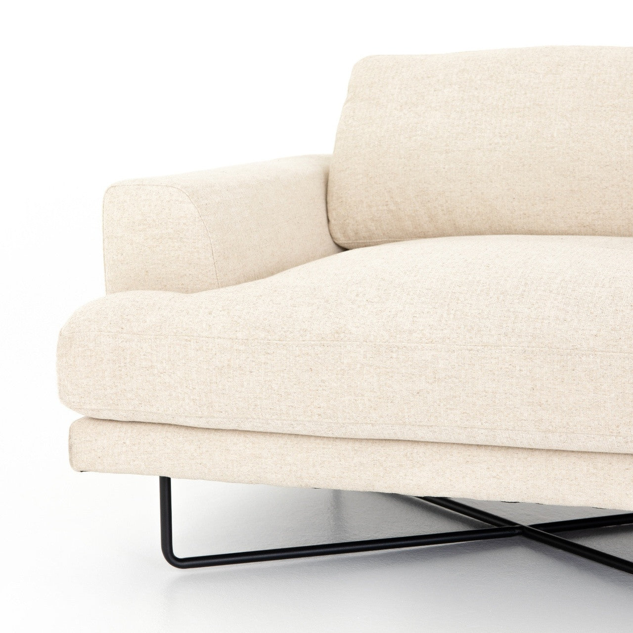 MILLER SOFA-80" Distressed Black, Osaka Blanco