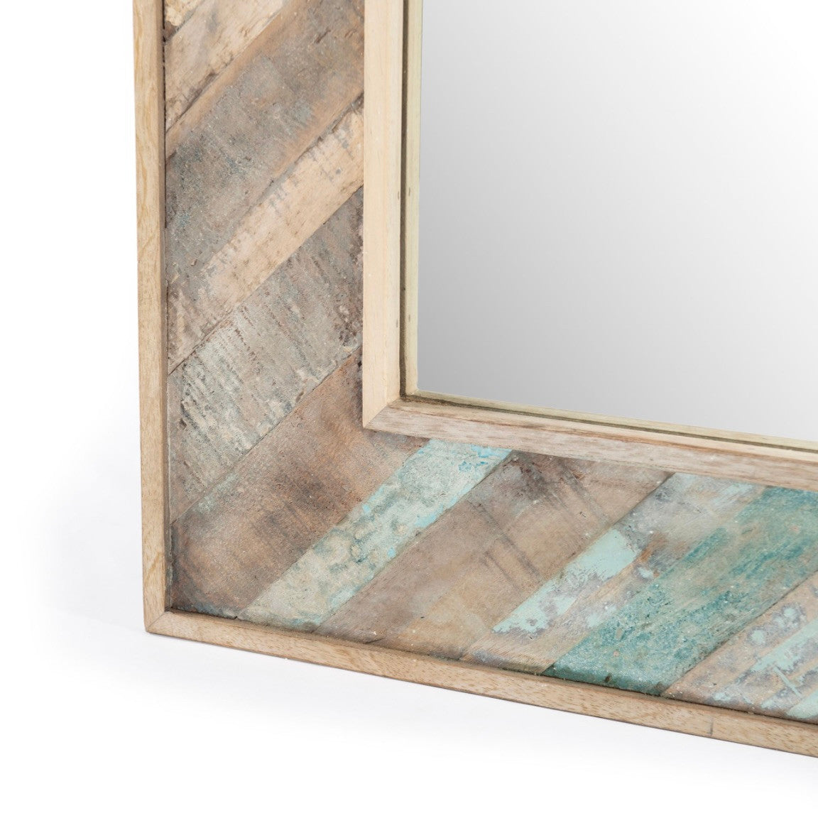 Marseilles Reclaimed Teak 38" Mirror Coastal Mist
