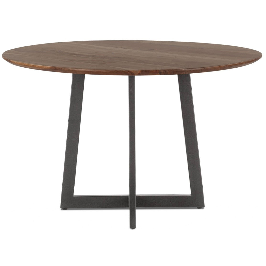 Salerno Acacia Wood and Iron Round Dining Table Natural 48"