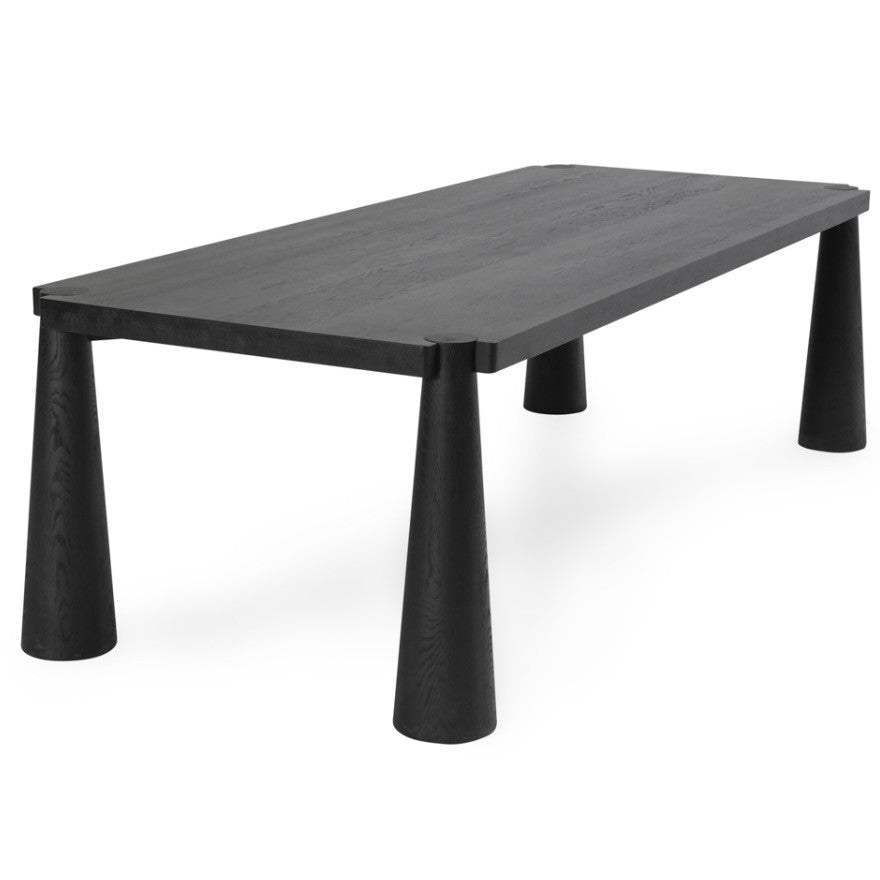 Austin Oak Wood Dining Table 102" in Ink Black