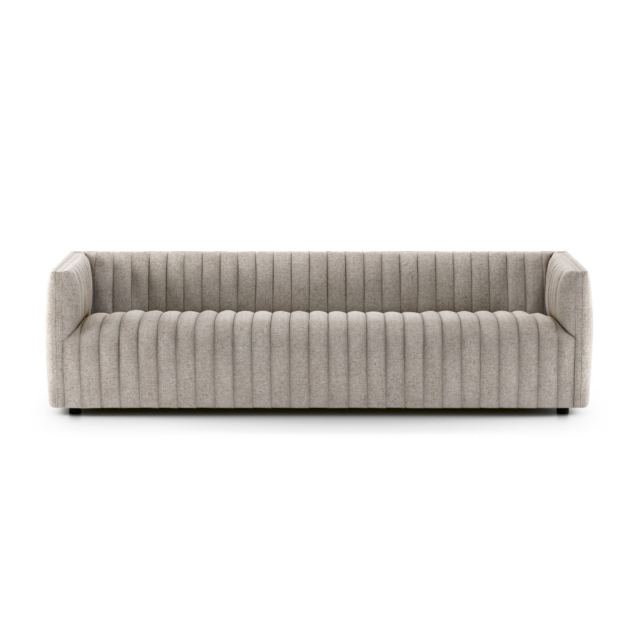 Augustine Orly Grey Channel Tufted Sofa 97" 