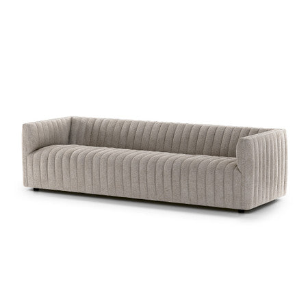 Augustine Orly Grey Channel Tufted Sofa 97"