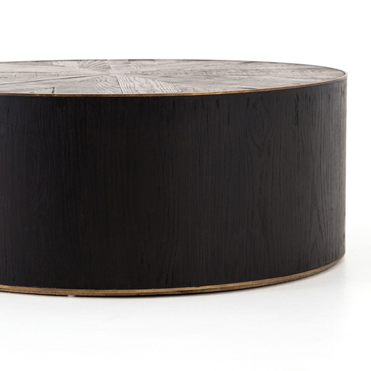 Perry Reclaimed Oak Round Drum Coffee Table 40"