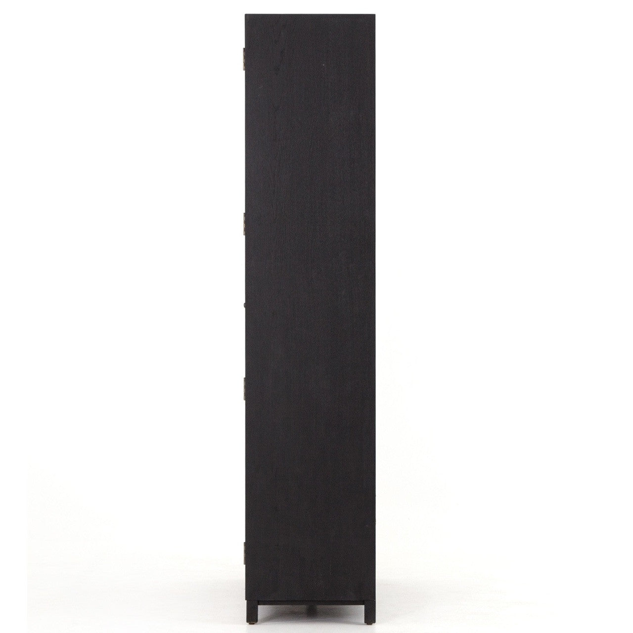 Millie Drifted Black Oak Wood Glass Door Display Cabinet