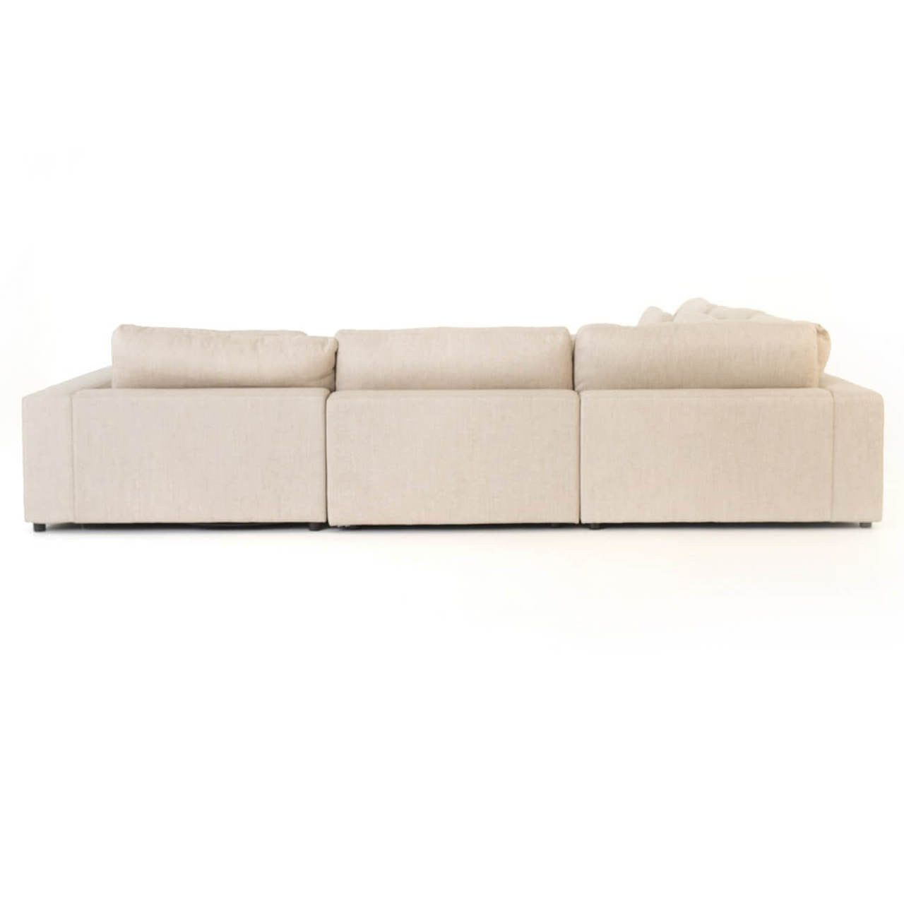 Bloor Contemporary Beige 5 Piece Corner Sectional Sofas 131"