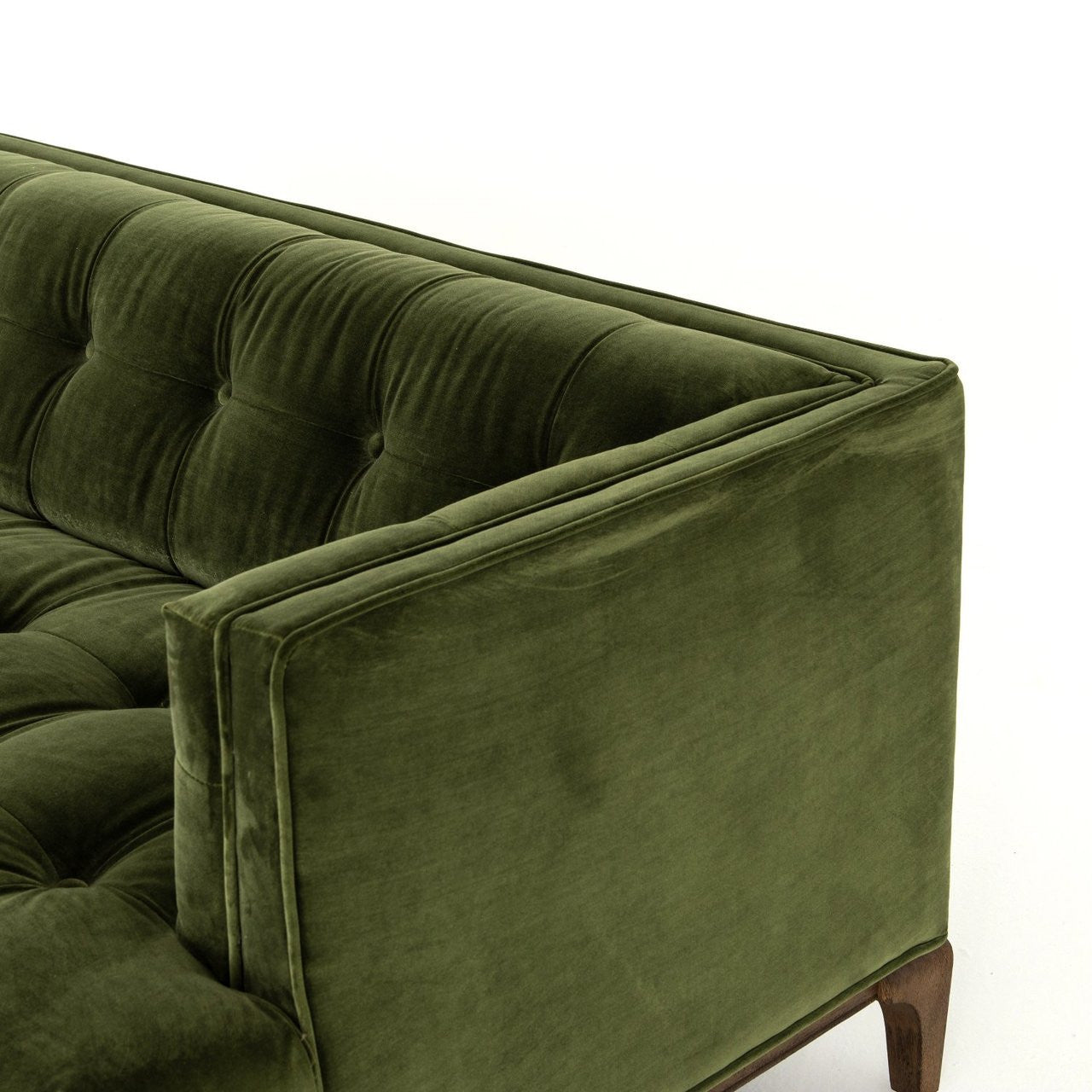 Dylan Mid-Century Modern green velvet couch