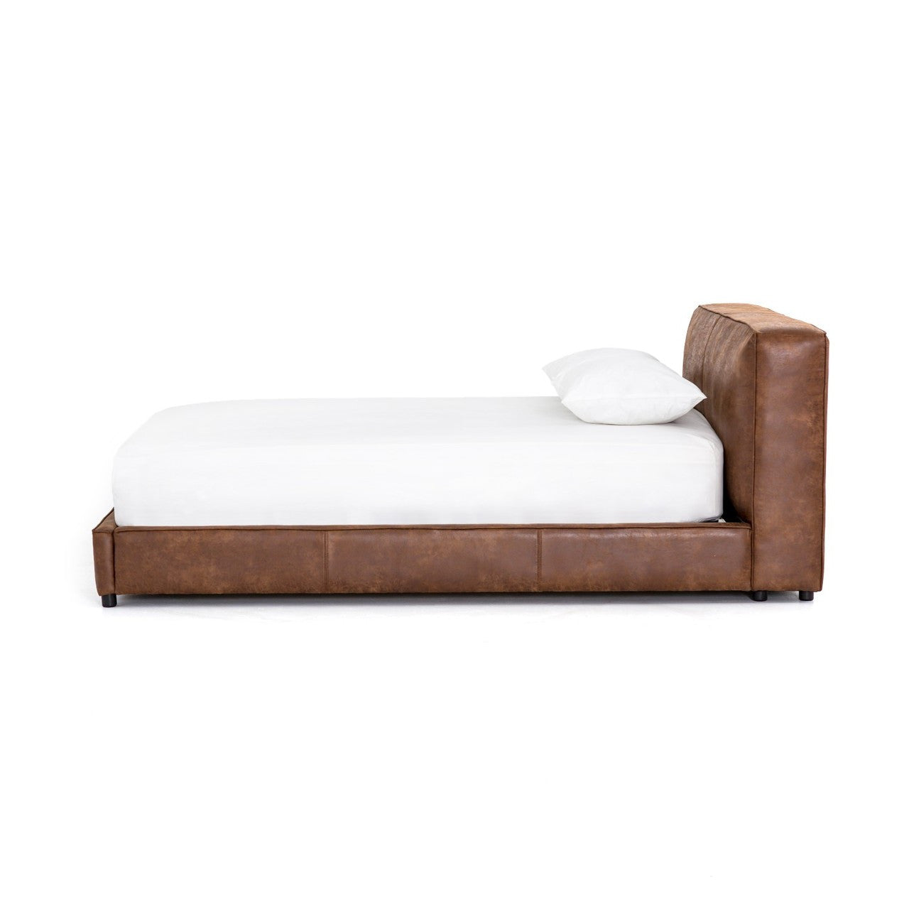 Aidan Low Profile Vintage Leather King Platform Beds