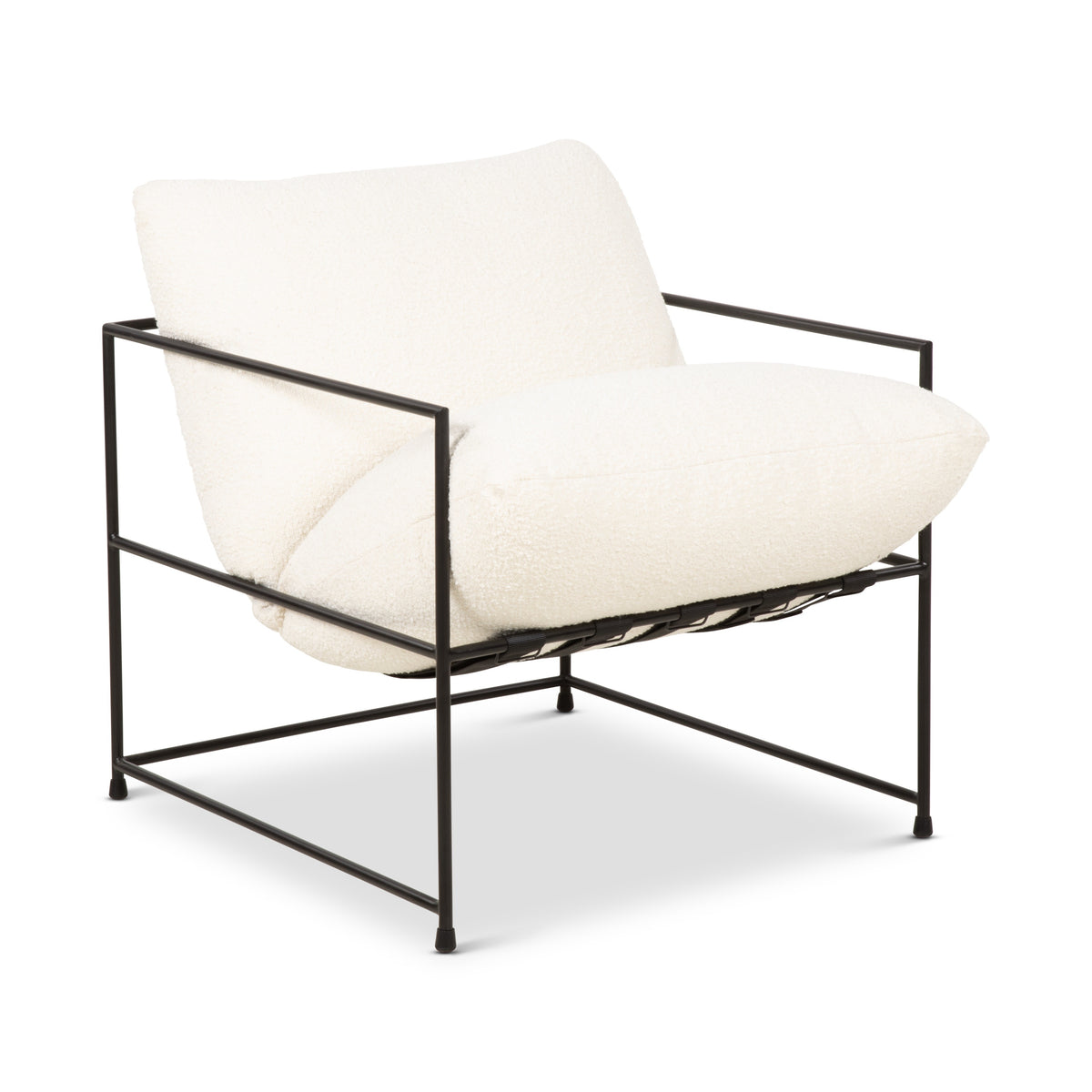 Trent Accent Chair White Boucle by Urbia - front view