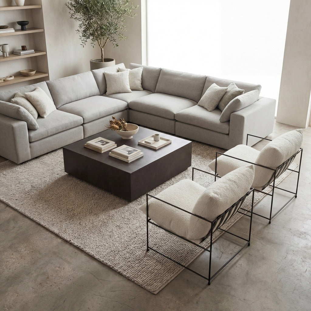 Trent Accent Chair White Boucle by Urbia - styled room view