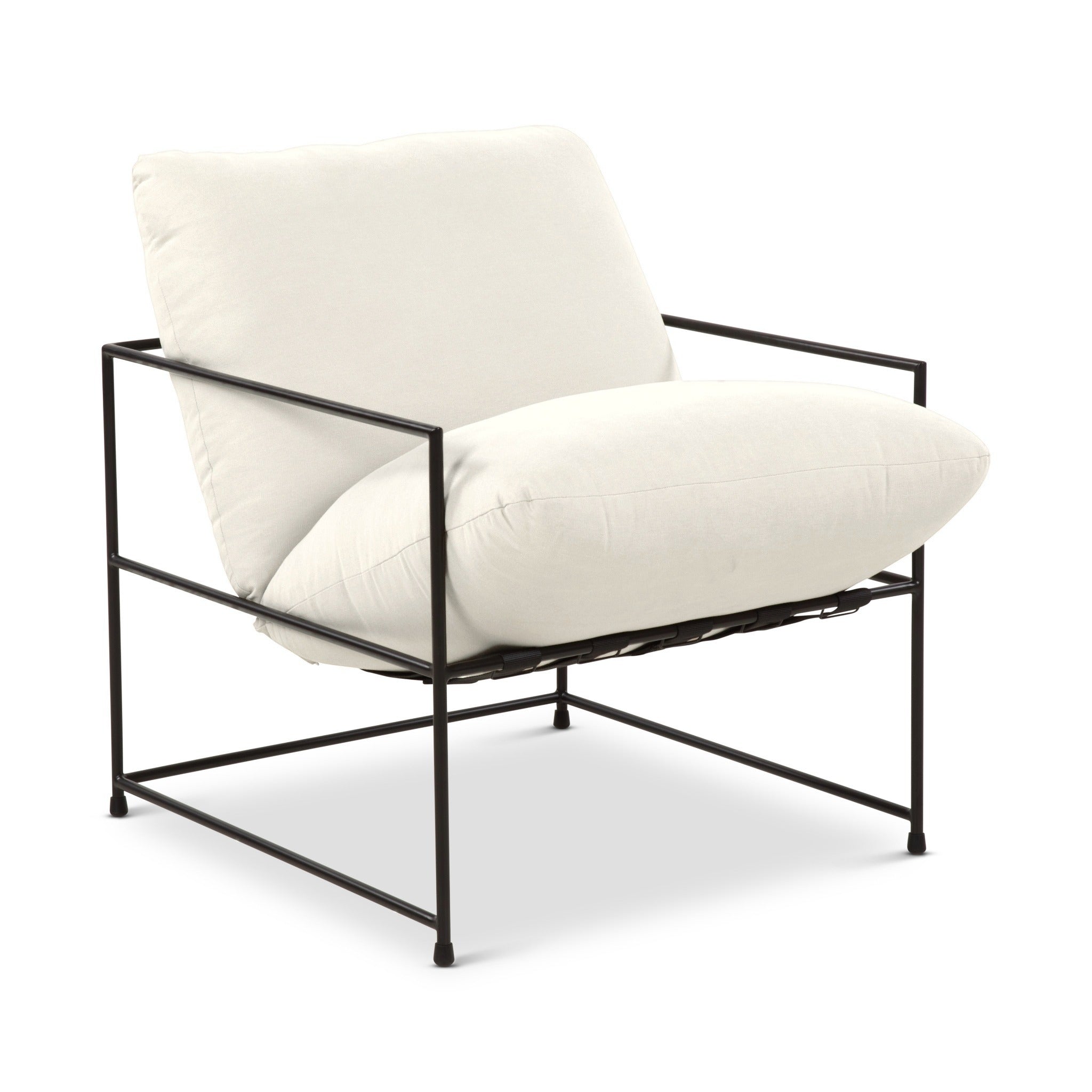 Trent Accent Chair Washed White by Urbia - front view