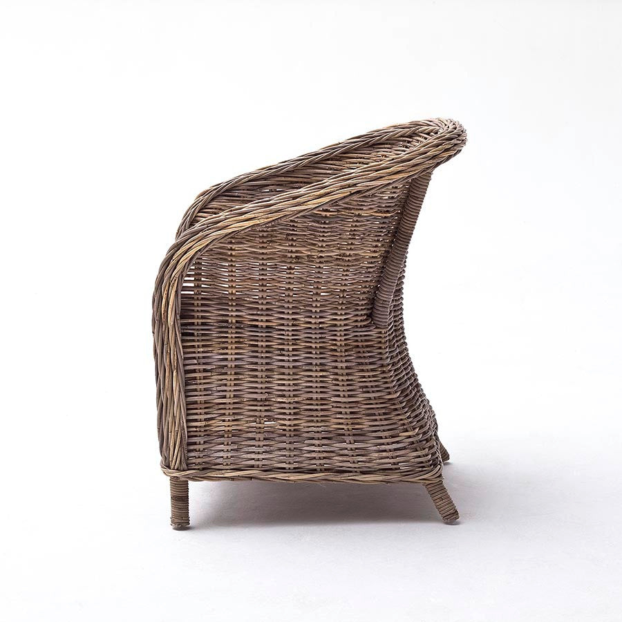 Coastal Wicker Dining Armchair with Cushion