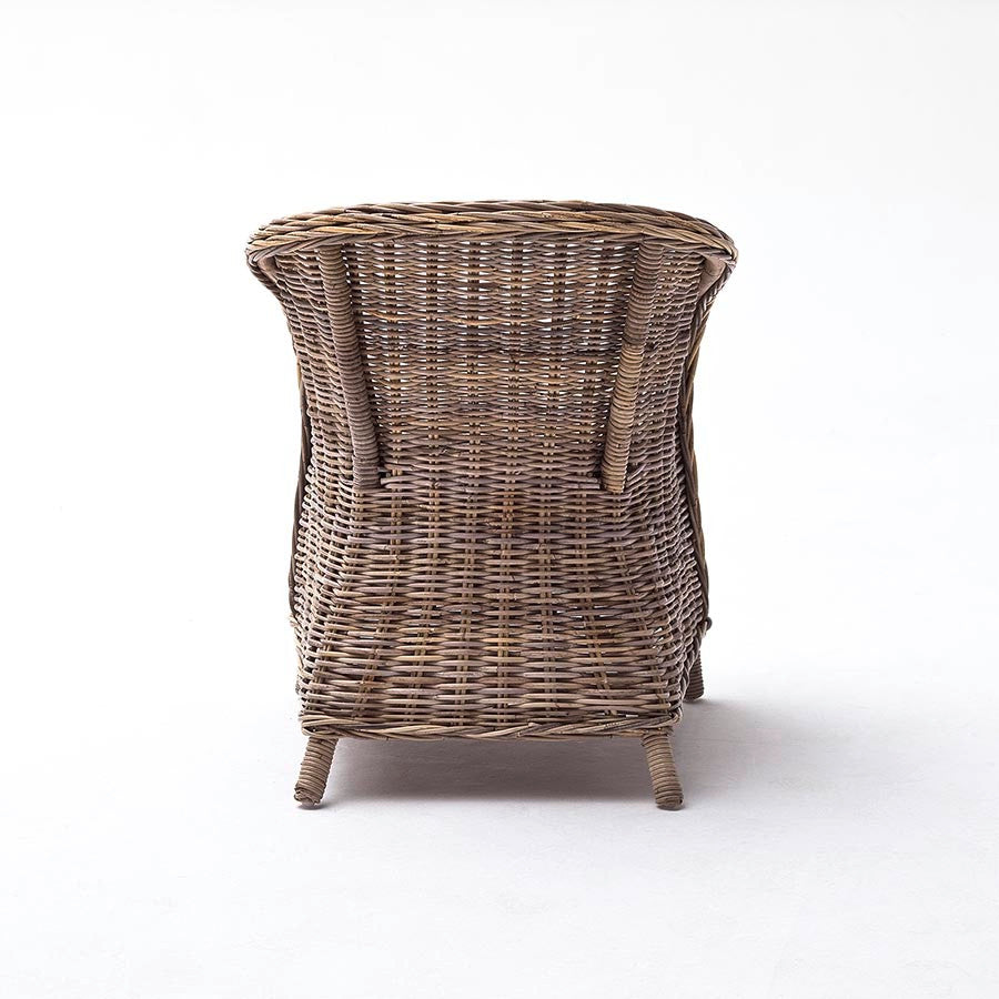 Coastal Wicker Dining Armchair with Cushion