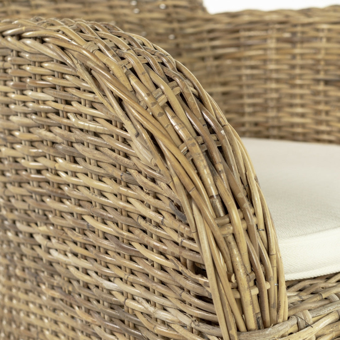 Rene Coastal Wicker Dining Armchair with Cushion