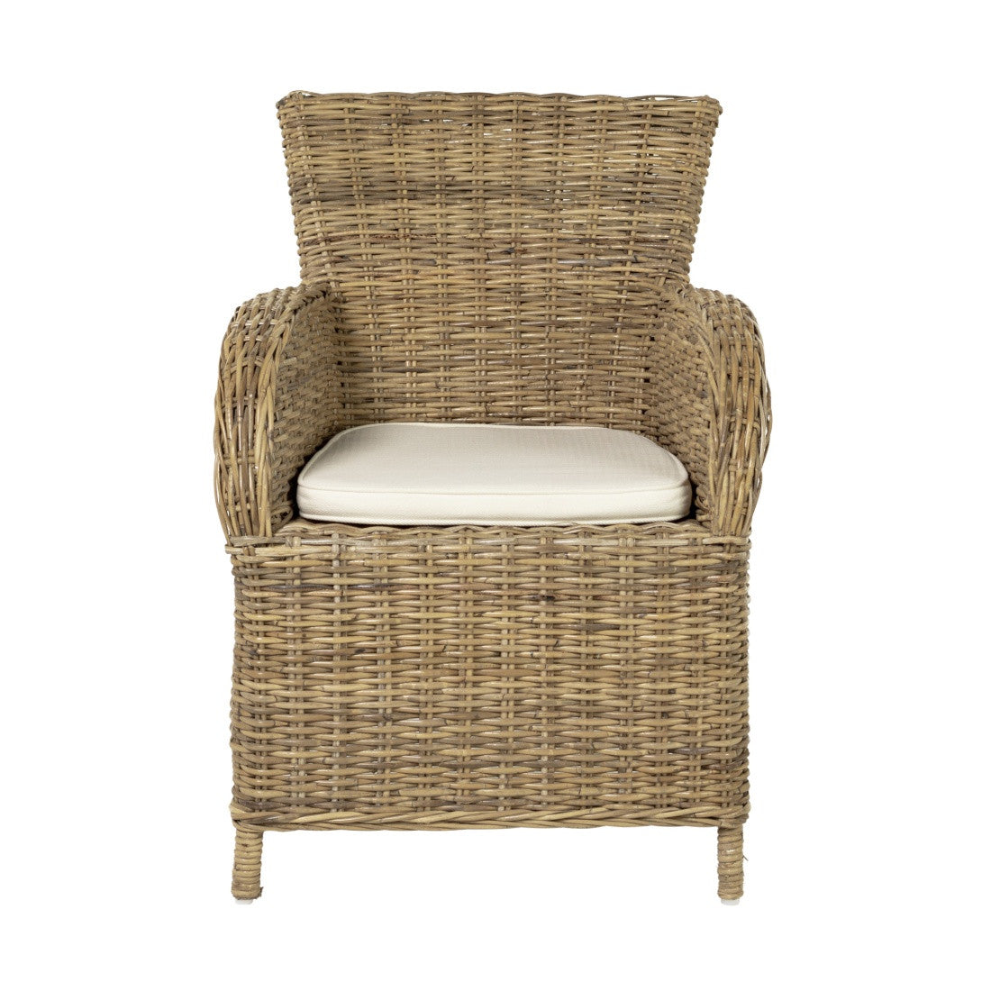Rene Coastal Wicker Dining Armchair with Cushion