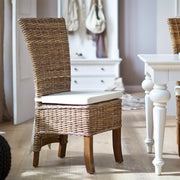 Shore Coastal Wicker Dining Chair with Cushion