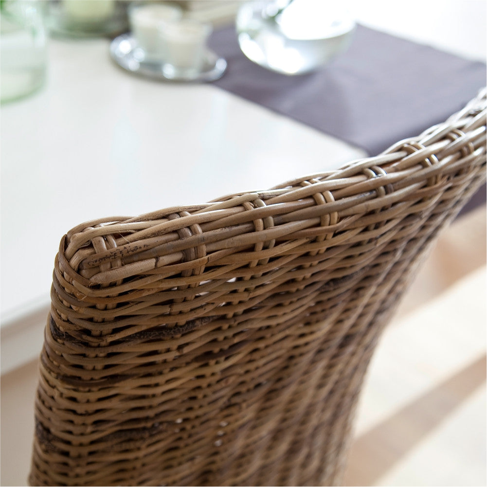 Shore Coastal Wicker Dining Chair with Cushion